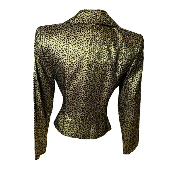 LILLY RUBIN VINTAGE GOLD METALLIC BLAZER. - Picture 6 of 10